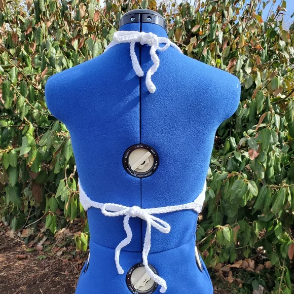 Summer Crochet Halter Cotton Festival Top - Picture 3 of 7